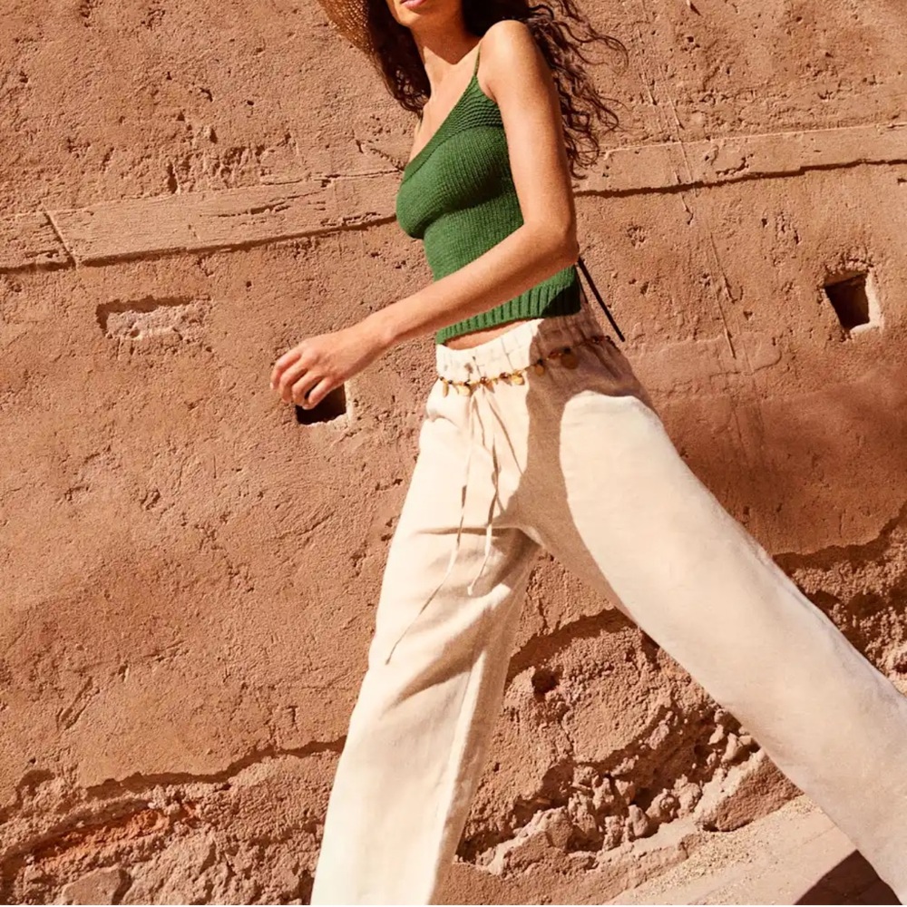 Reformation Oatmeal Linen Pants - Picture 10 of 14
